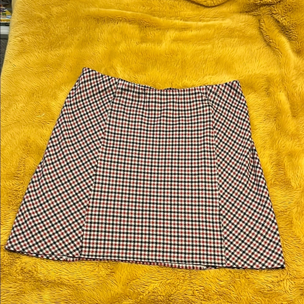 J. Jill Brown and White Mini A-Line Skirt